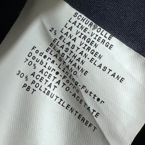 Armani Collezioni Blazer Jacket Women’s 12 Navy Floral Applique Waterfall Lapel - Picture 8 of 11